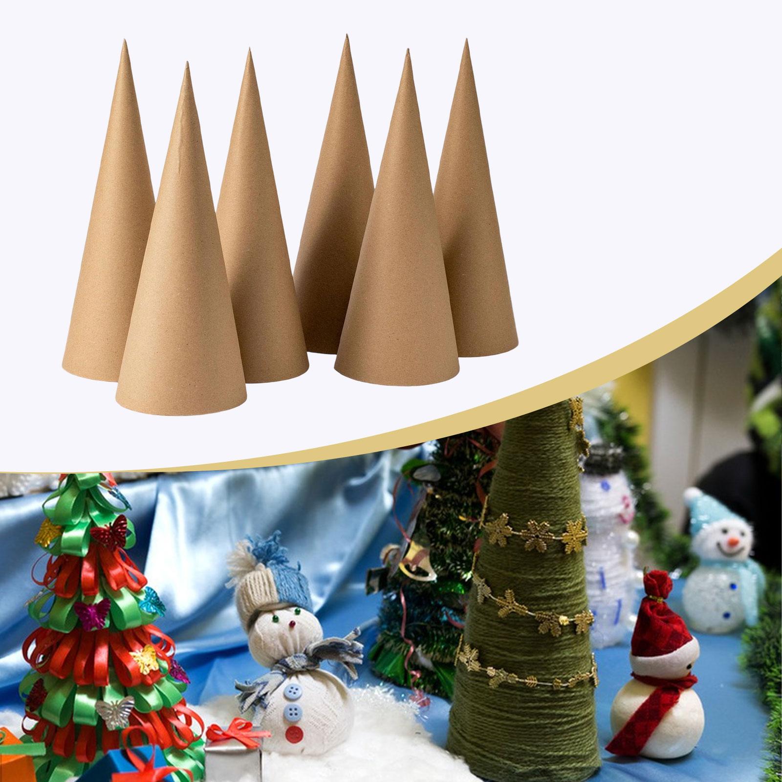 Party Hat Cone - 6 قطع من مخاريط ورق الكرافت،