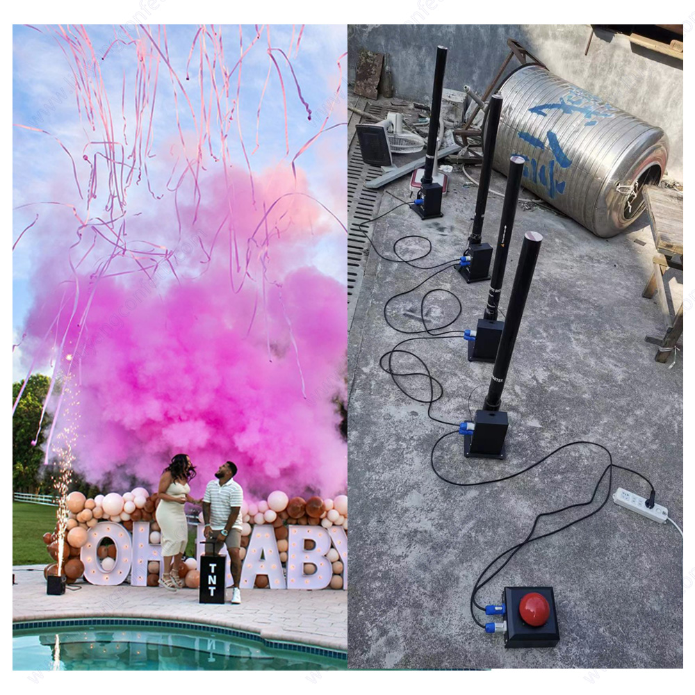 Confetti Cannon Tube - آلة مدافع كهربائية حلويات ، قاذفة