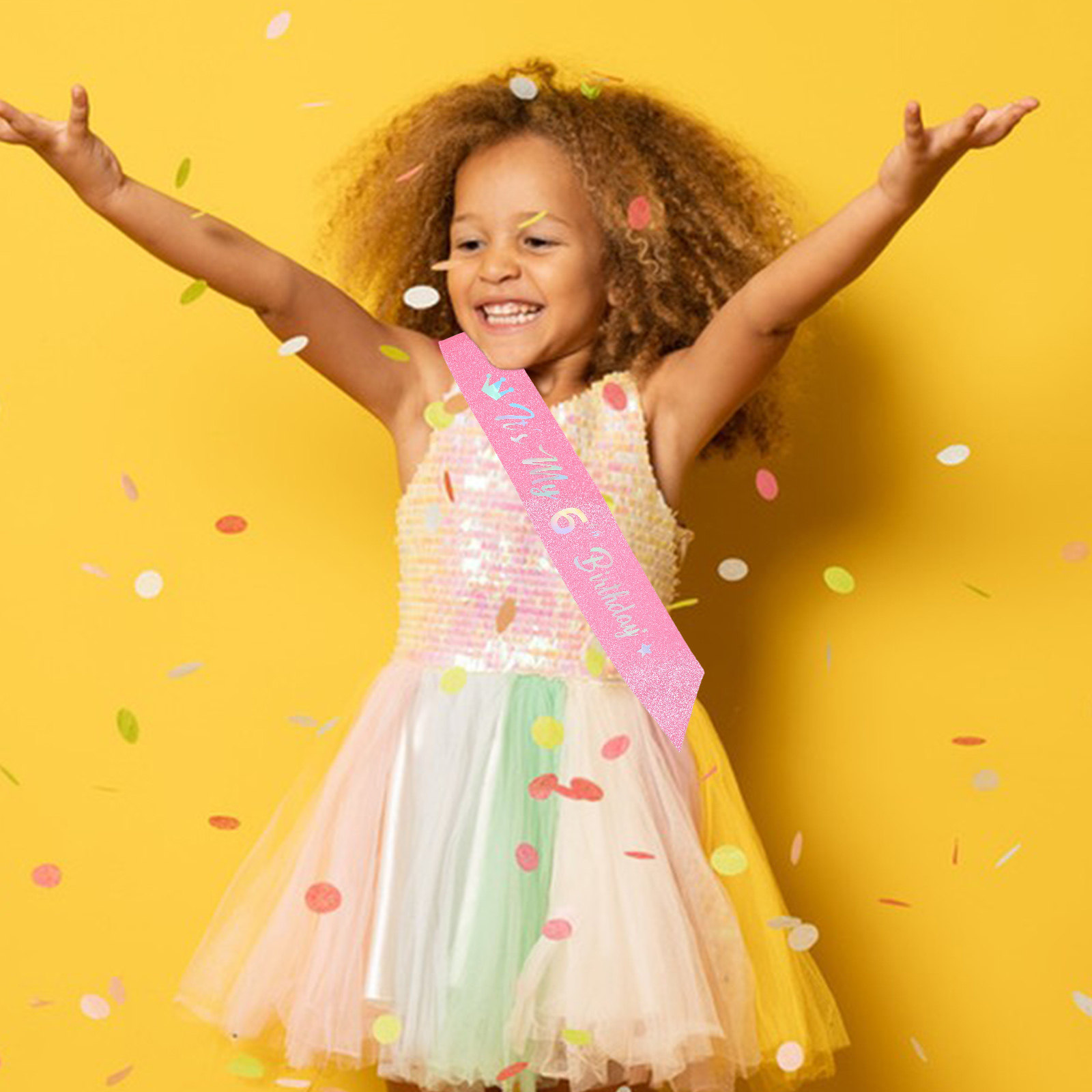 Birthday Sash Glitter - 5 قطع من شرائط الزينة الوردية