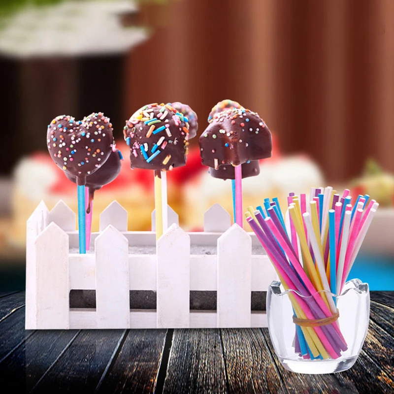 Paper Straw Color - 100 قطعة/الوحدة ورقة مصاصة العصي الحلوى