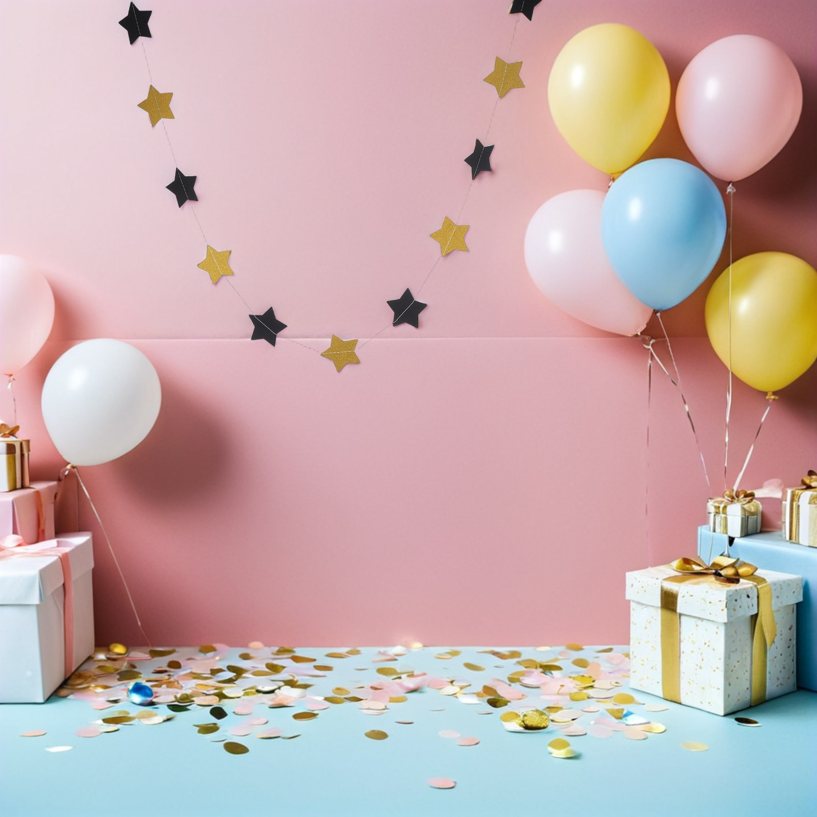 Party Banner Gold - قطعتان من لافتة النجوم الذهبية المزدوجة
