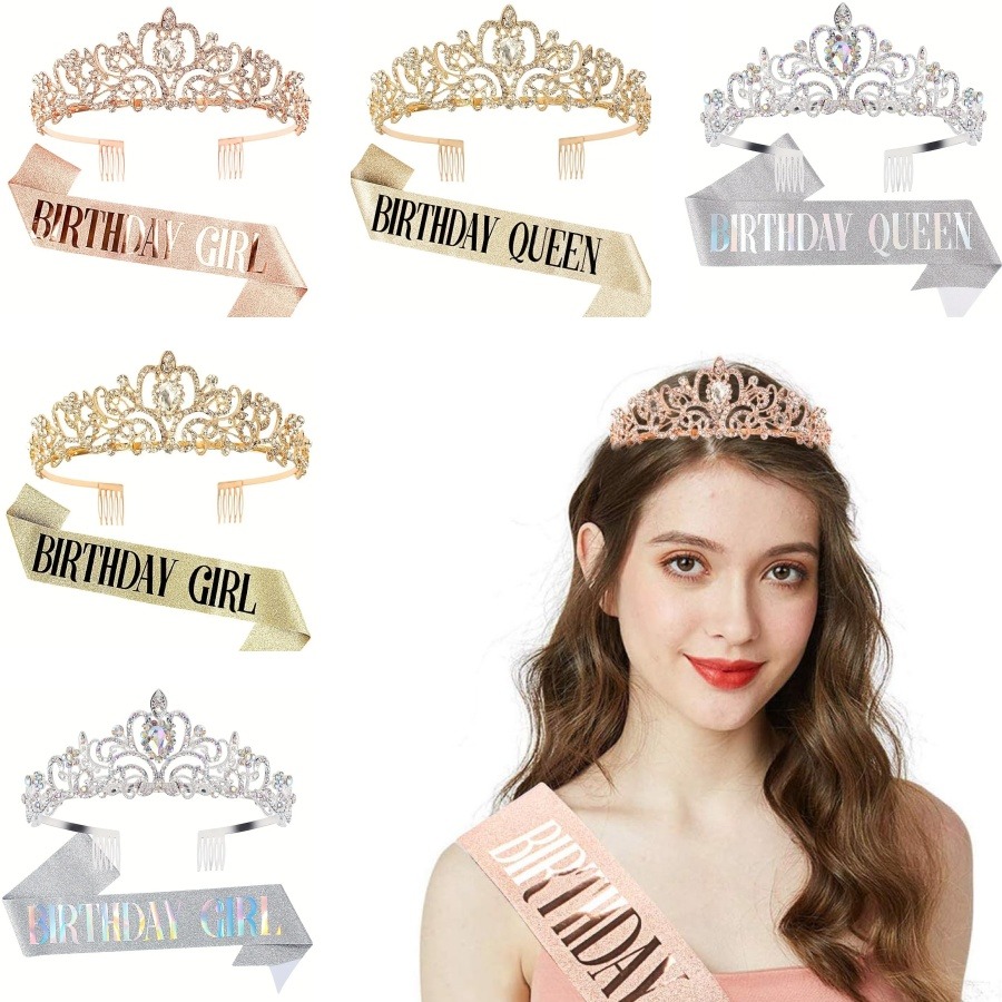 طقم من قطعتين: تاج كريستالي مر - مراجعة Birthday Sash Glitter وسعره