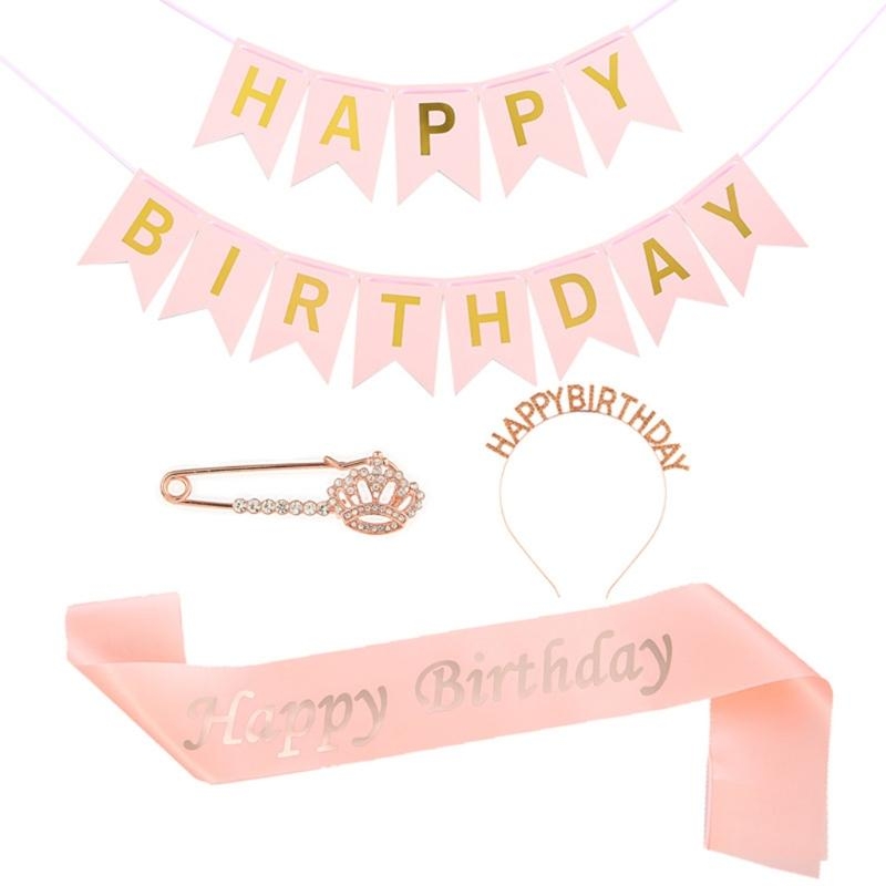 G92D 4 قطع حفلة عيد ميلاد زينة - مراجعة Birthday Sash Glitter وسعره