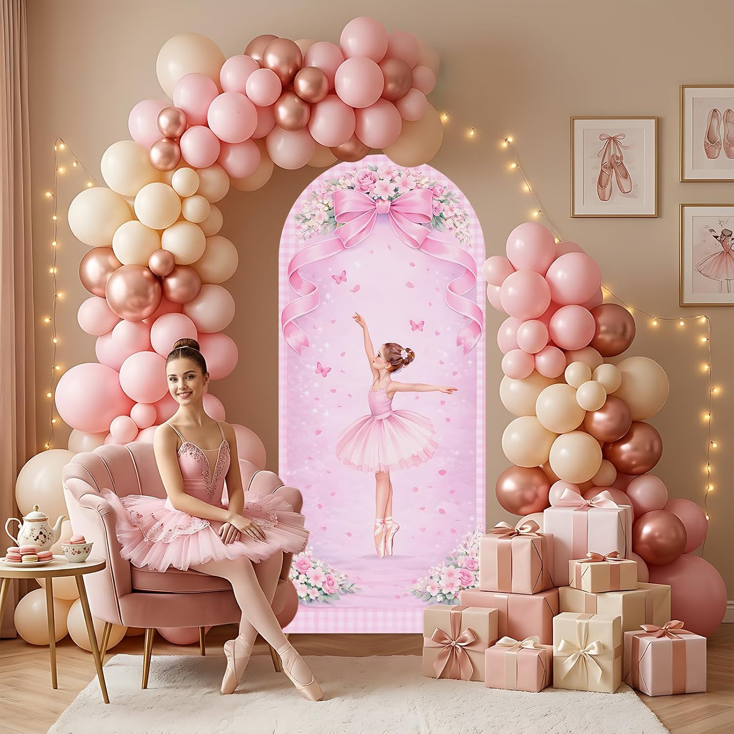 غطاء خلفية مخصص على شكل قوس را - مراجعة Dessert Table Backdrop وسعره