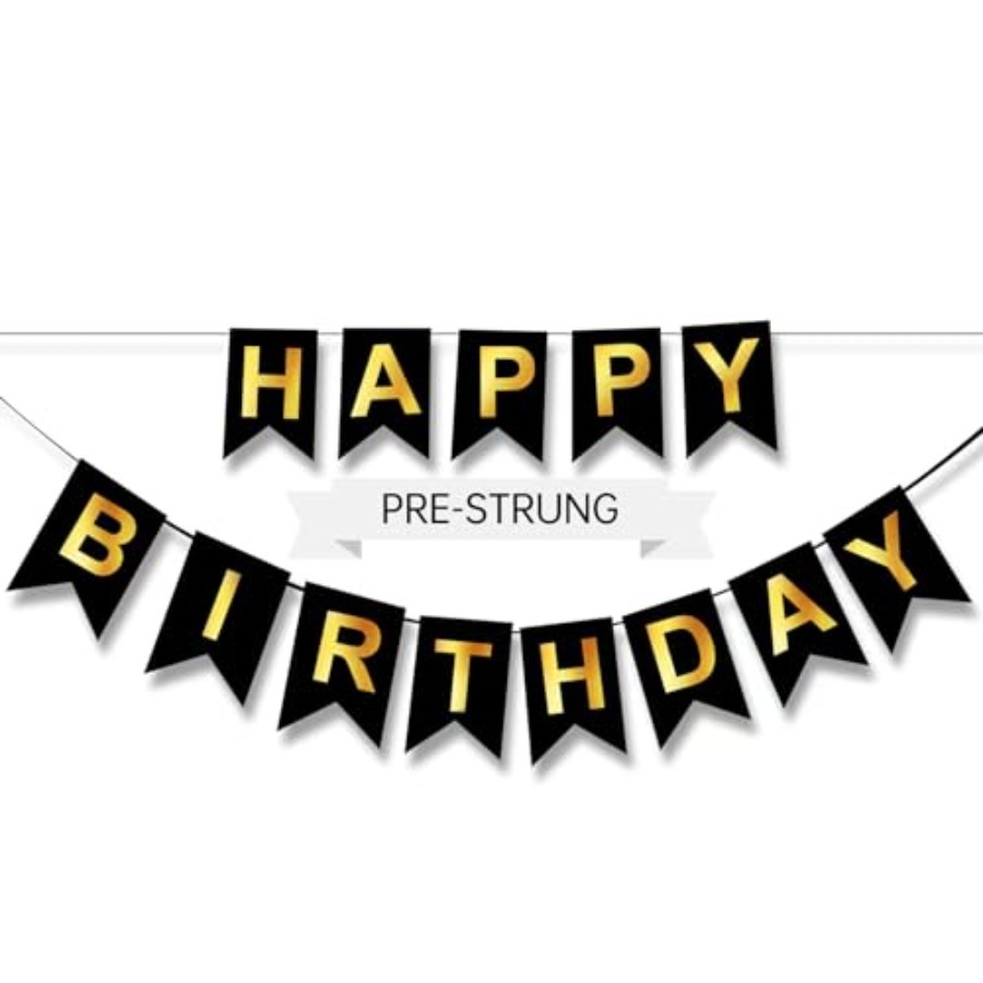 لافتة عيد ميلاد سعيد، زينة حفل - مراجعة Party Banner Gold وسعره