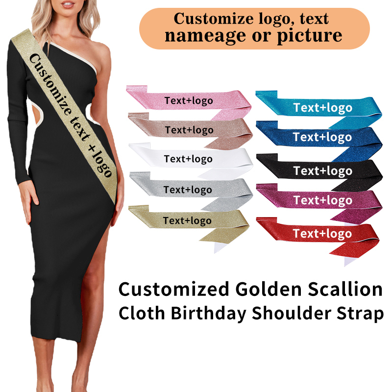 وشاح ساتان لامع مخصص يمكنك الك - مراجعة Birthday Sash Glitter وسعره